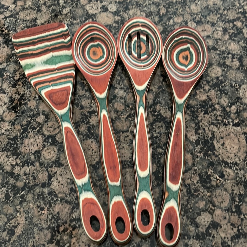 Set of decorative wooden utensils. Never used